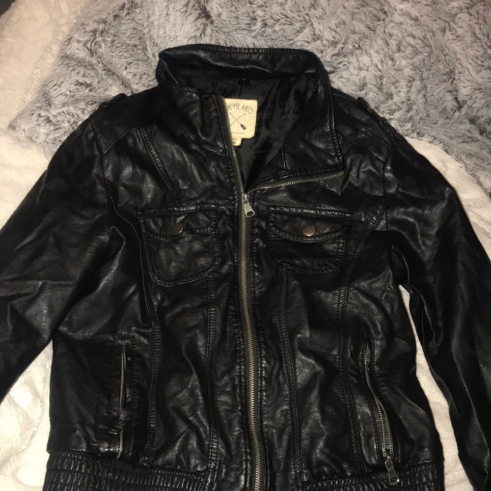Black leather jacket
